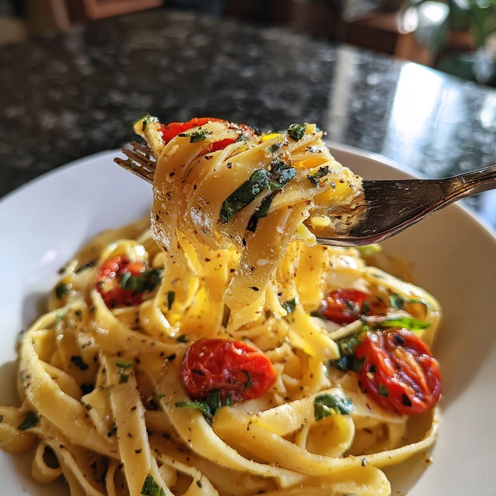 Tagliatelle mit Ofentomaten