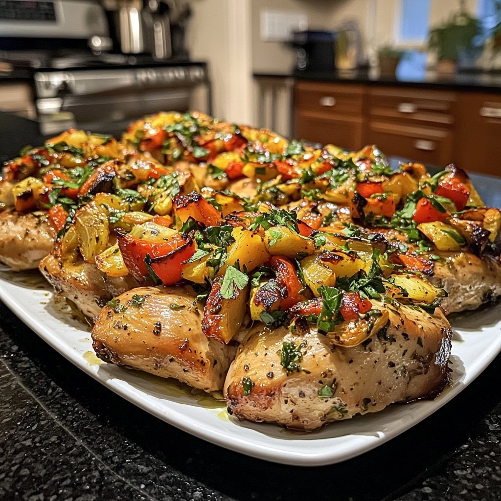 Hähnchenbrust mit Ofengemüse