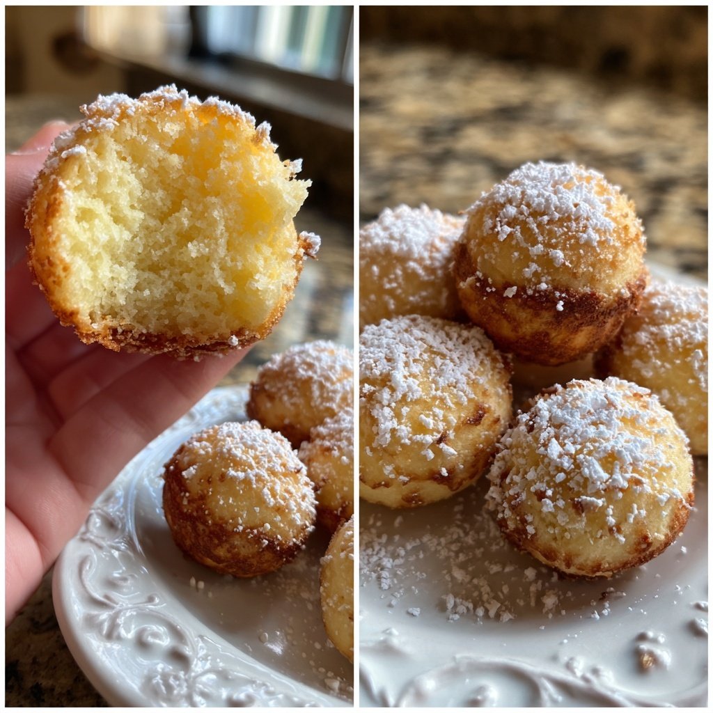 Quarkbällchen aus dem Ofen goldbraun