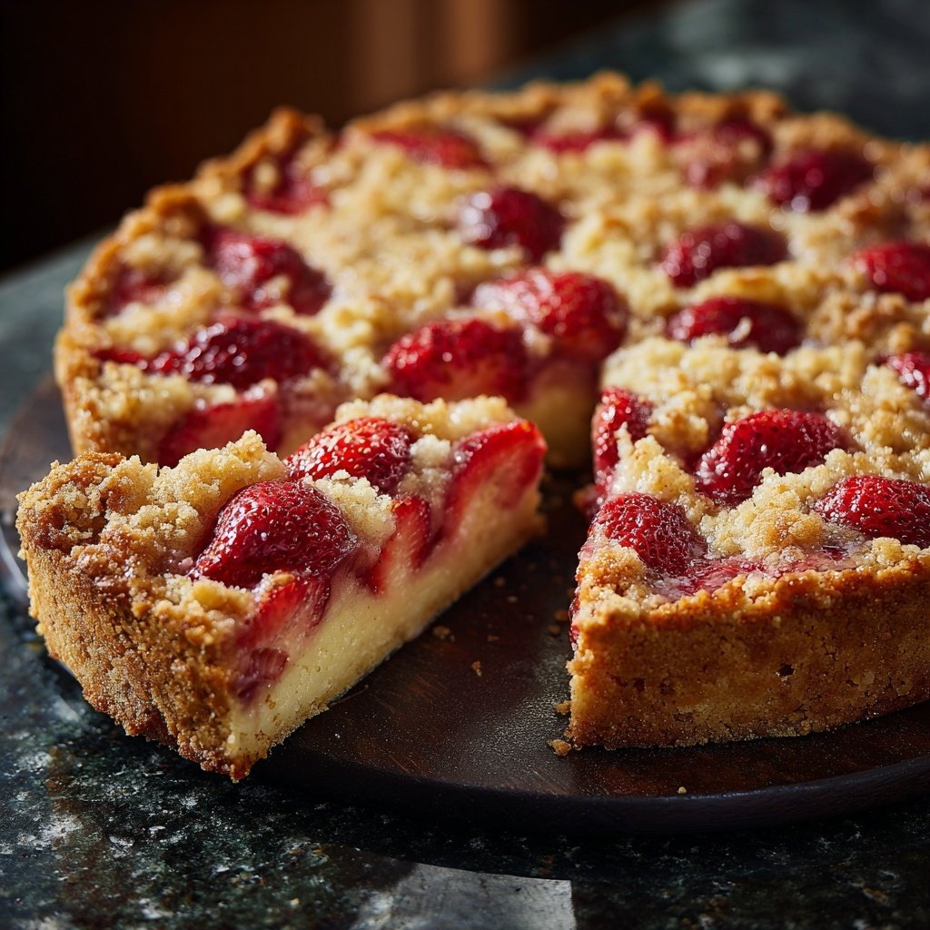 Erdbeer Streuselkuchen Mit Pudding