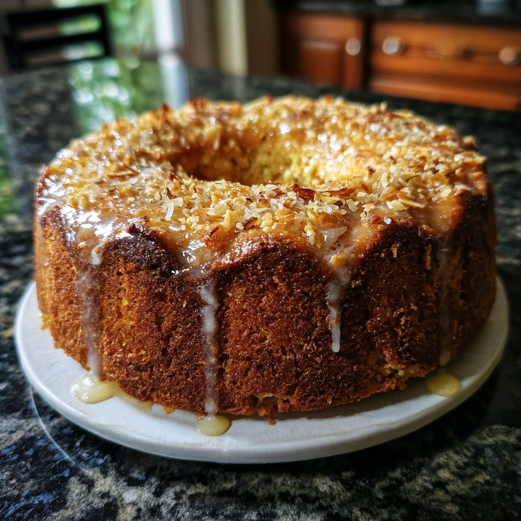 Zitronenkuchen mit Mandeln und Kokos