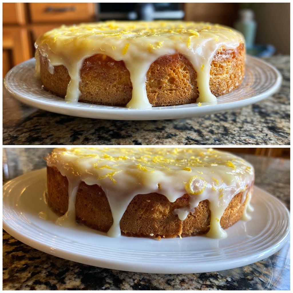 Käsekuchen mit Zitronenguss