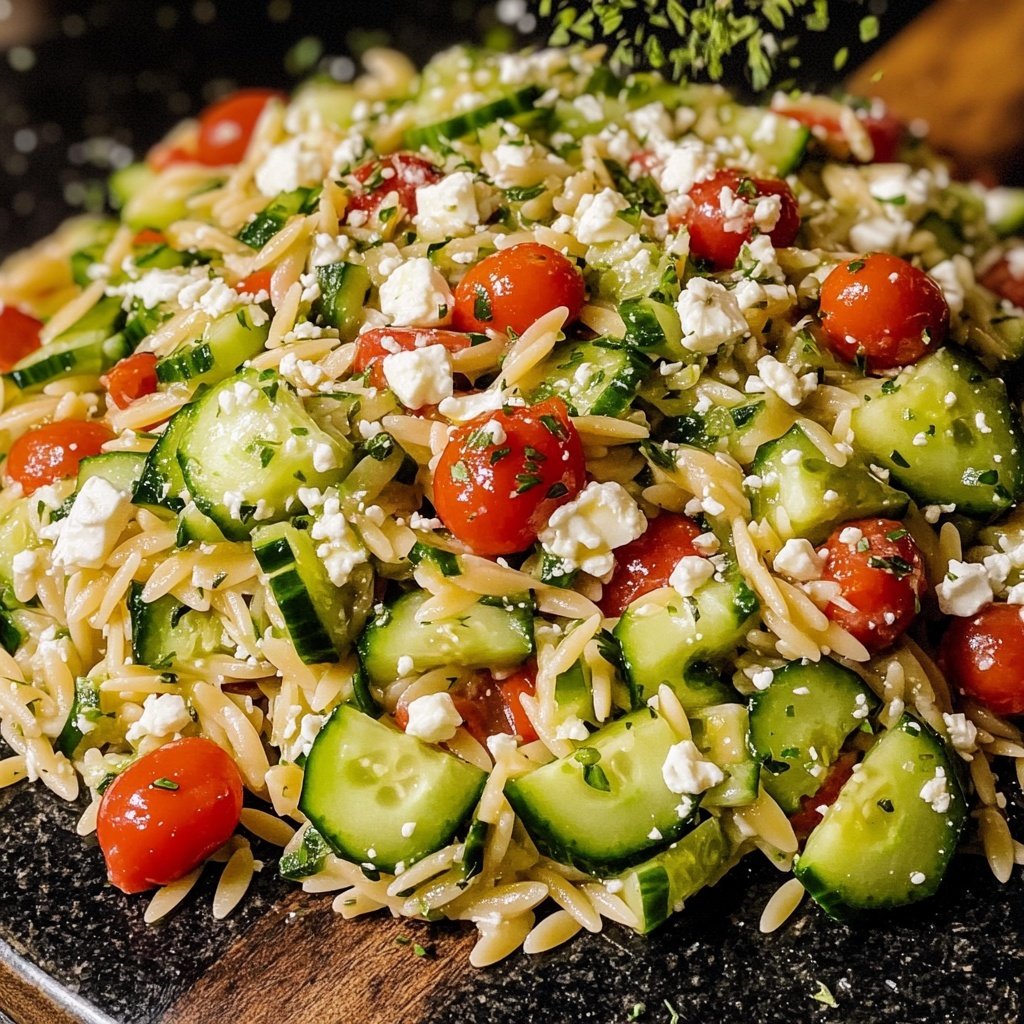 Griechischer Orzo Nudelsalat