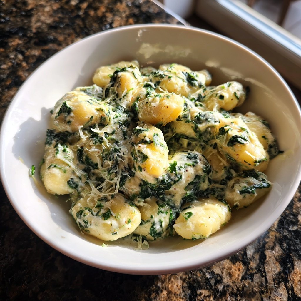 Gnocchi mit Spinat-Sahne-Sauce