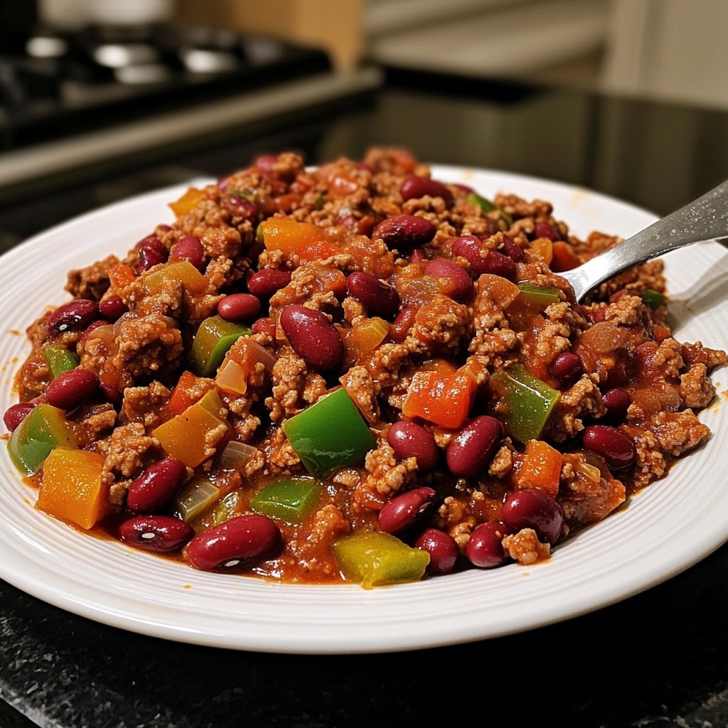 Hackfleisch Pfanne mit Kidneybohnen