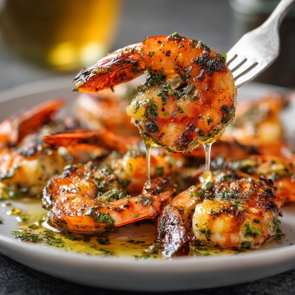 Gegrillte Garnelen Mit Kräuteröl
