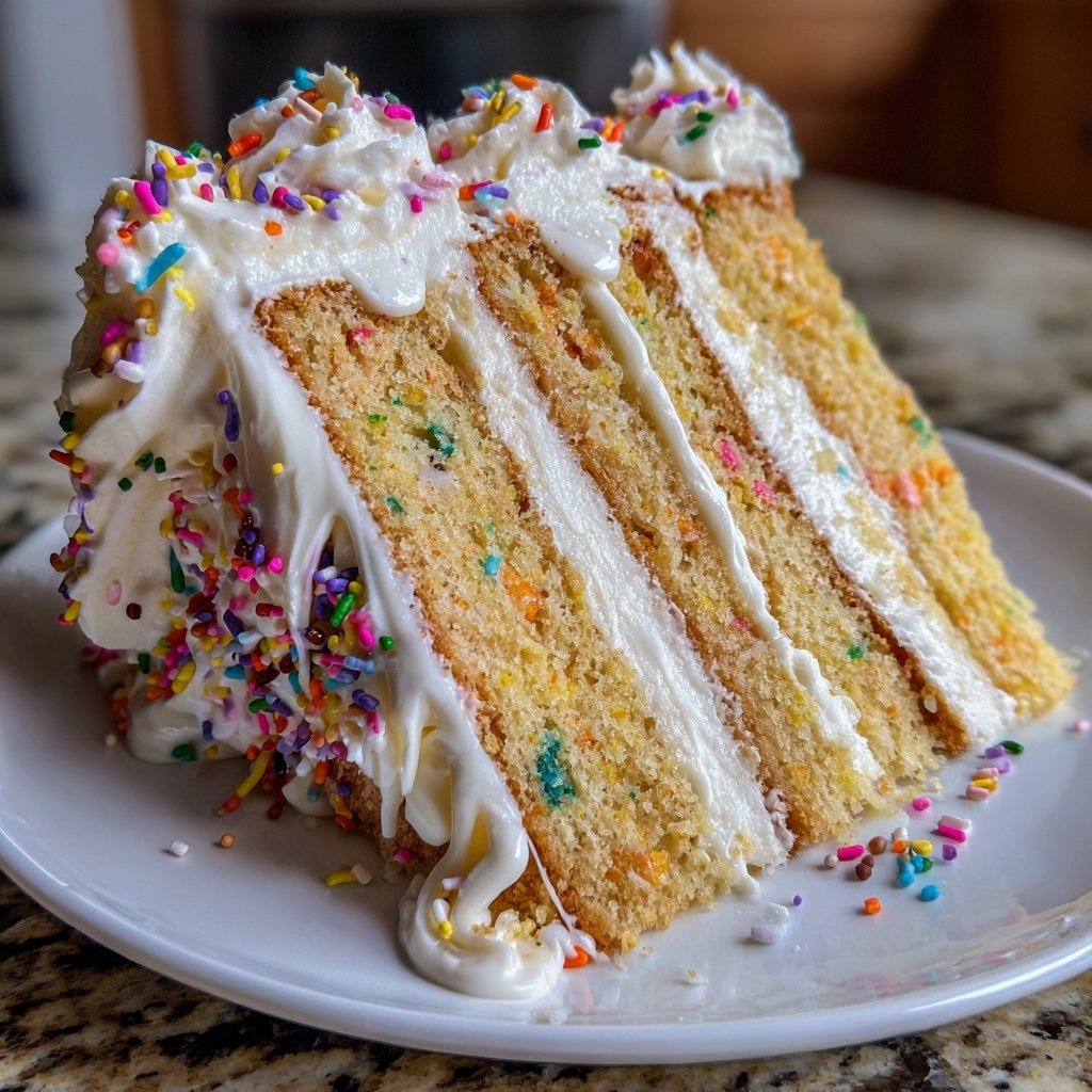 Geburtstagskuchen mit Vanillecreme