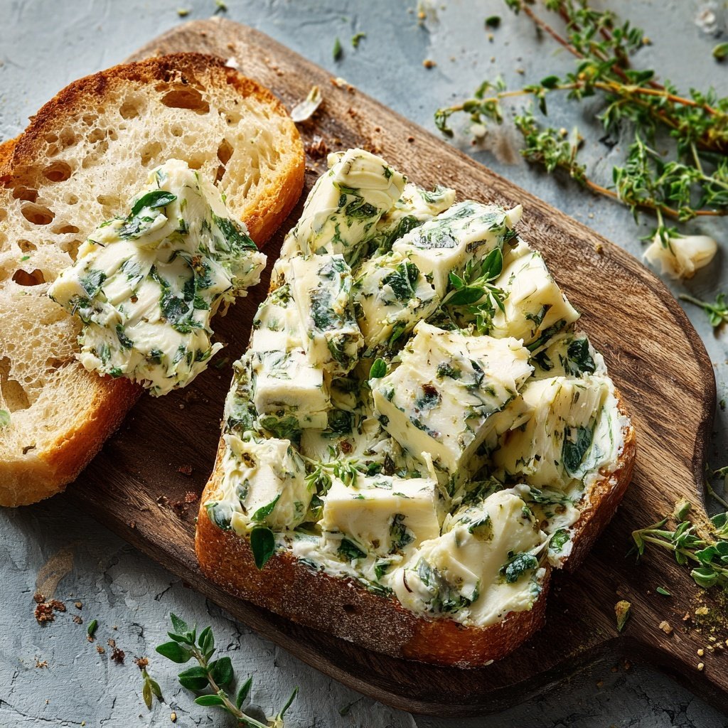 Kräuterbutter Mit Thymian Und Knoblauch