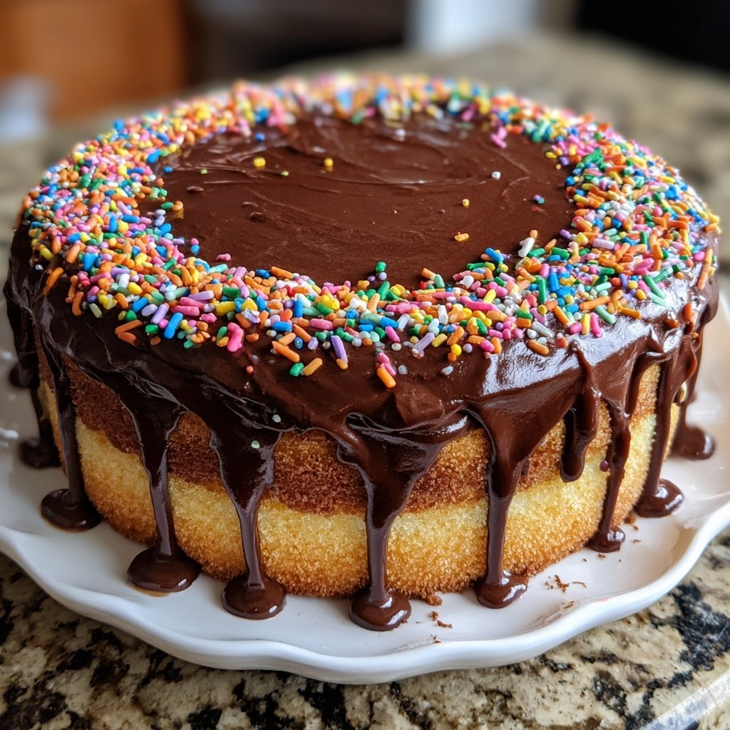 Geburtstagskuchen mit Schokocreme